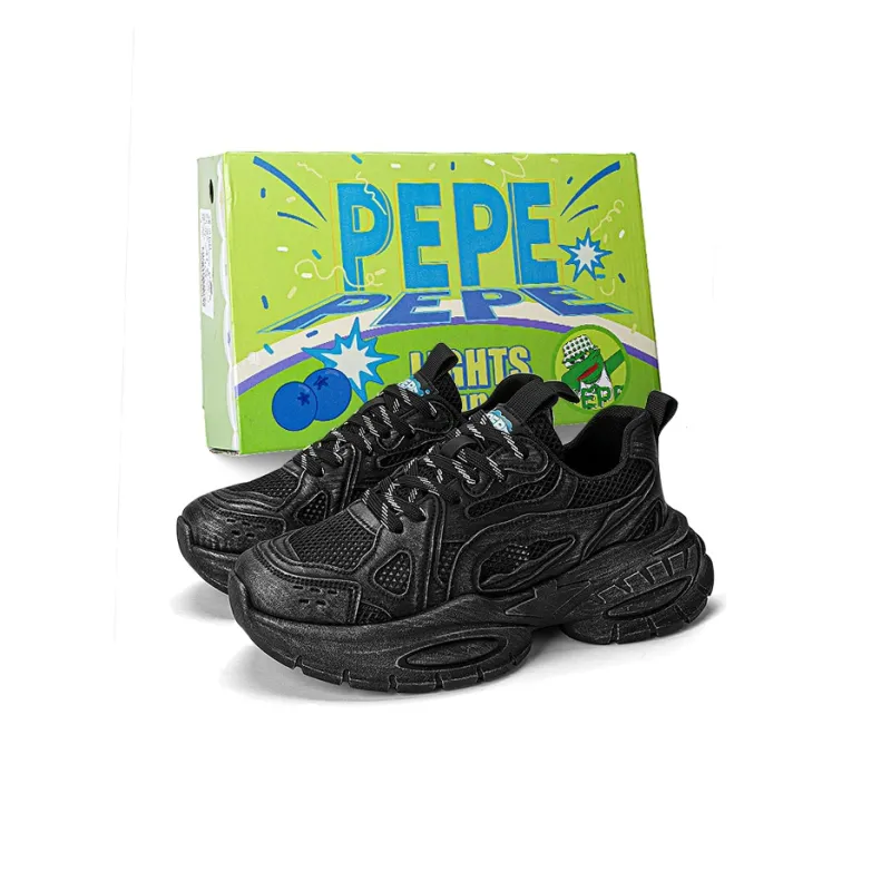 Pepe The Frog Chunky Sneakers Unisex Low Top Black-0