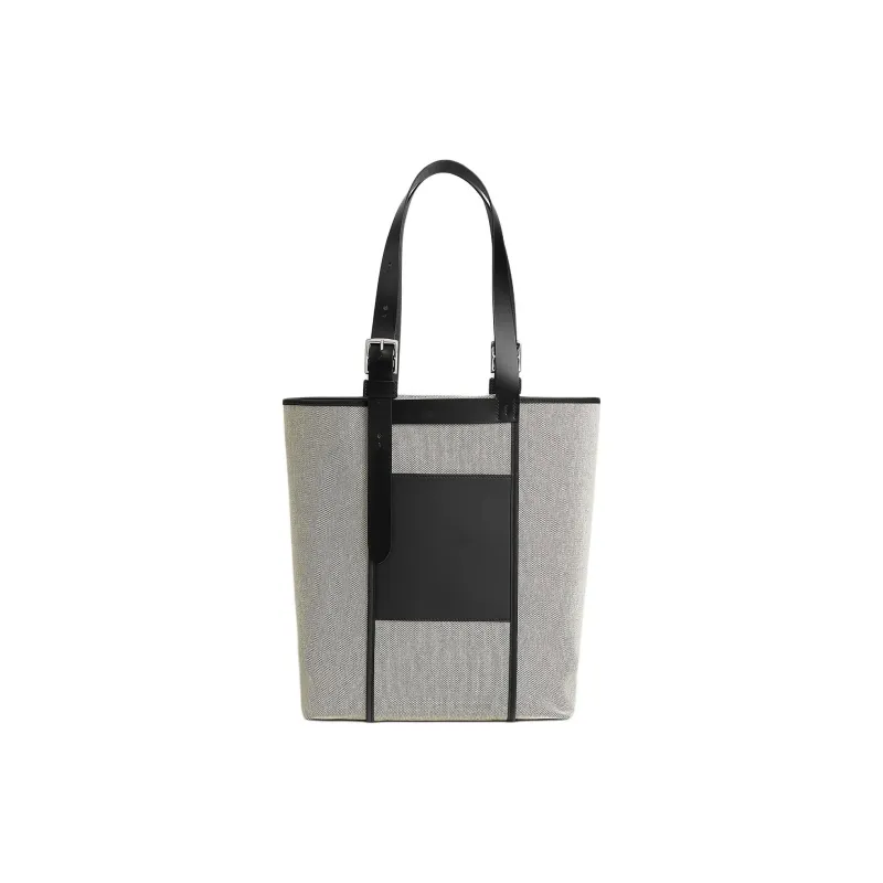 HERMES Etriviere Pocket H-Canvas With Hunter Leather And Swift Calfskin Shoulder Bag Women's Black-0
