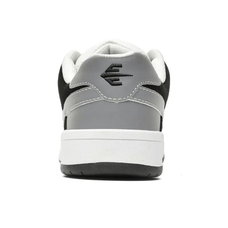Sharp Crowds Slip Resistant Cushioning Abrasion Resistant Low Top Skateboard Shoes Unisex Black White-3