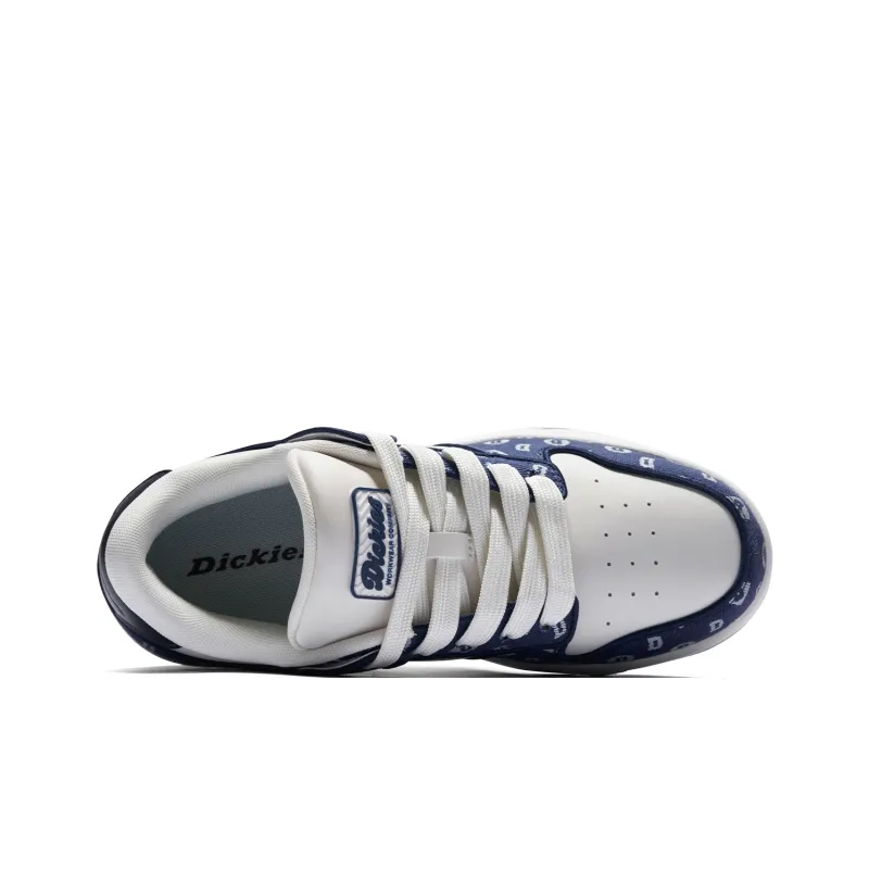 Dickies Anti Slip Wear Resistant Low Top Skateboard Shoes Men's White Blue-2