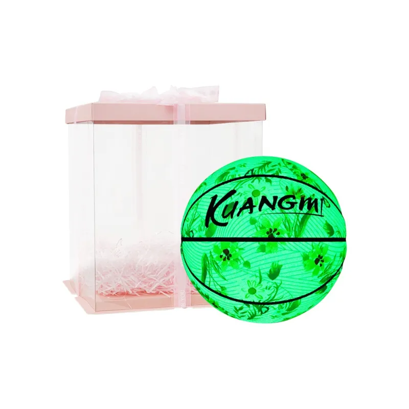 Kuangmi PU Basketball White Green Size 7 Ball Glow In The Dark Unisex-11