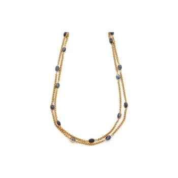 CHANEL 1995 Cabochon Stone Chain Necklace