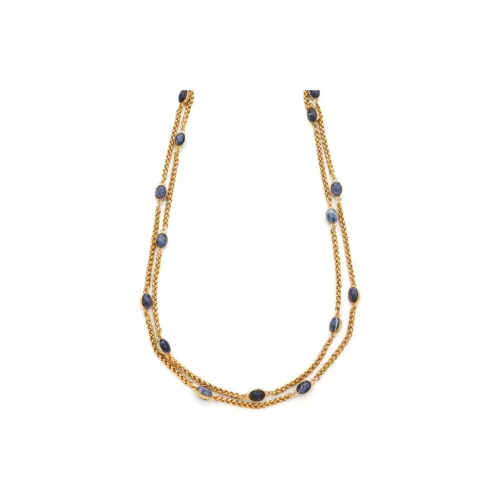 CHANEL 1995 Cabochon Stone Chain Necklace
