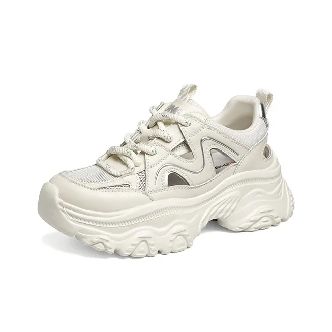 RED DRAGONFLY Anti Slip Wear Resistant Breathable Height Increasing Low Top Chunky Sneakers Women's-1