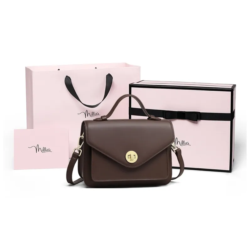 MILLIE'S Cow Leather Synthetic Leather Crossbody Handbags Regular Women's Vintage Brown-13