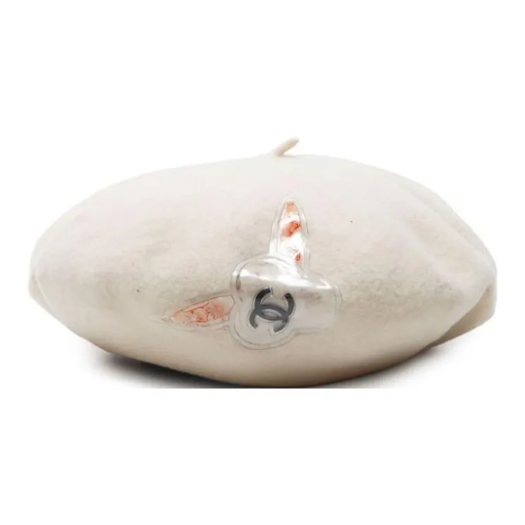 CHANEL Camellia Wool Beret Hat-1