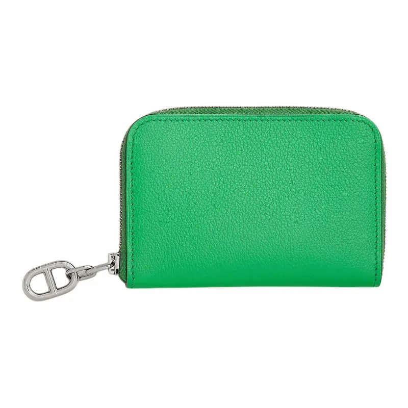 HERMES ZipengoChaine D'Ancre Evercolor Leather Card Holder Women's Comic Green-0