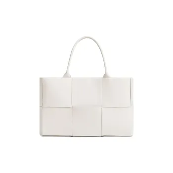 Bottega Veneta Calfskin One Shoulder Handbag, Tote Bag Women's White