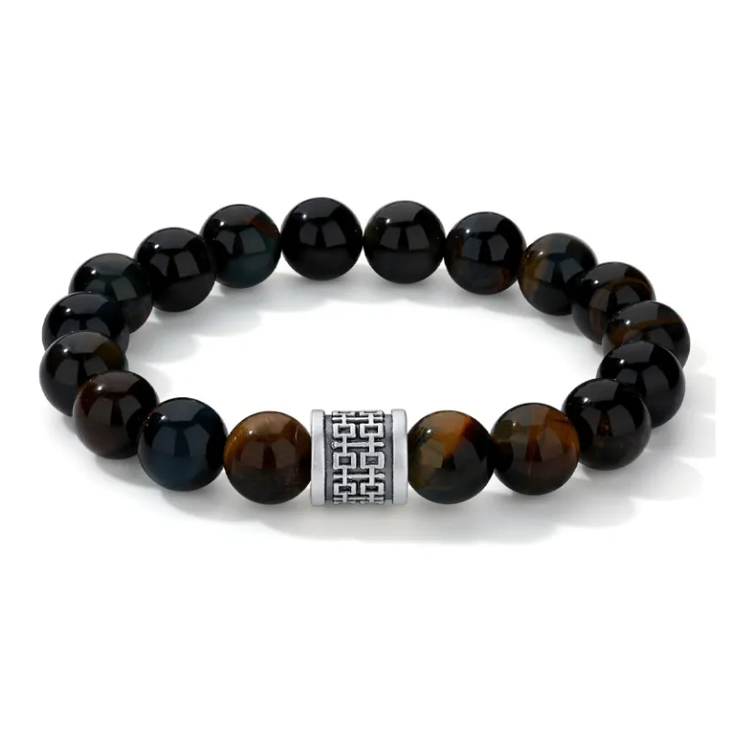 ZUOHUO Tiger's Eye Stone Bracelets Men's-0