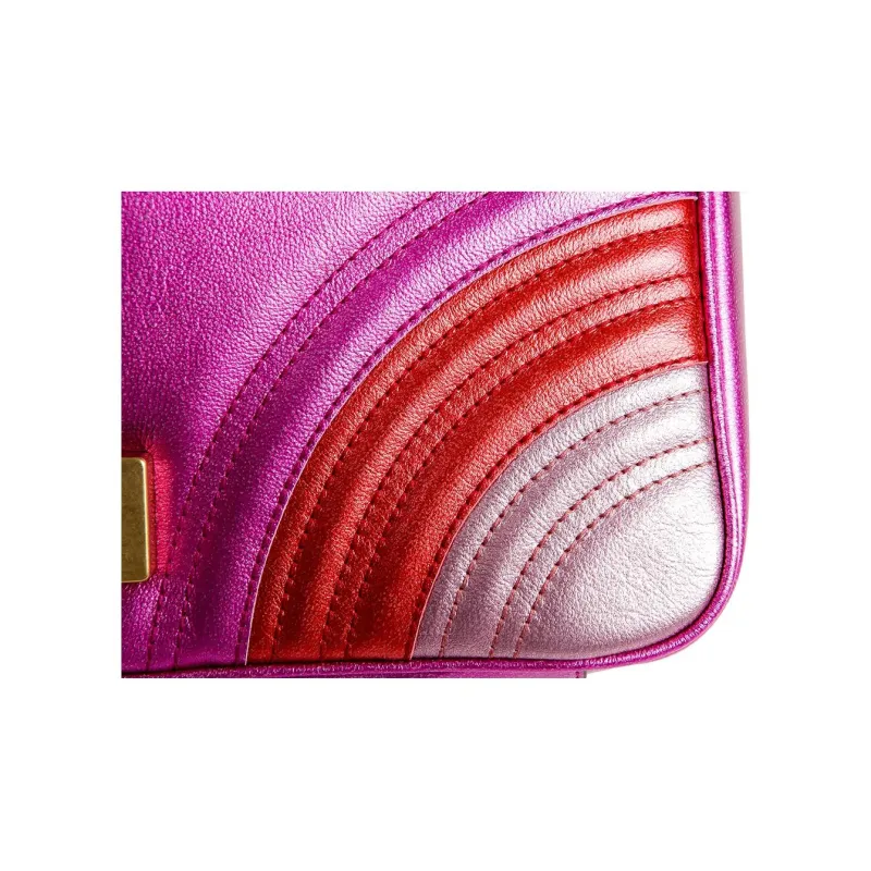 GUCCI Marmont Cow Leather Shoulder Bag Small Size Women's Purple Multicolor-11