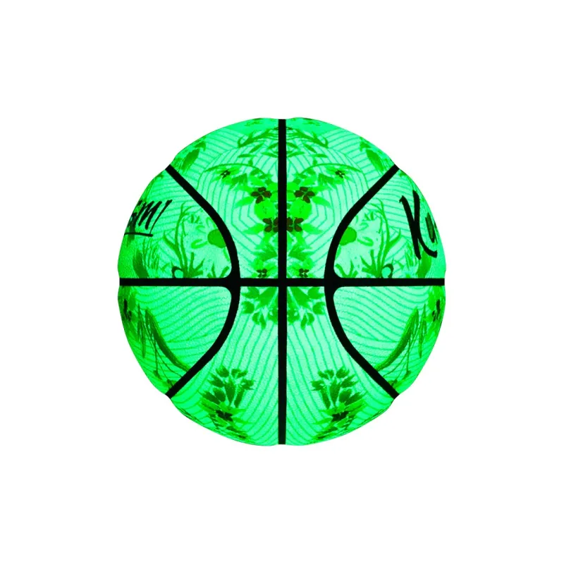 Kuangmi PU Basketball White Green Size 7 Ball Glow In The Dark Unisex-4