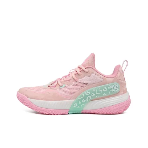 RIGORER Rieves Second Generation Basketball Shoes Men Low-Top Cherry Blossom Pink/Mint Green/White