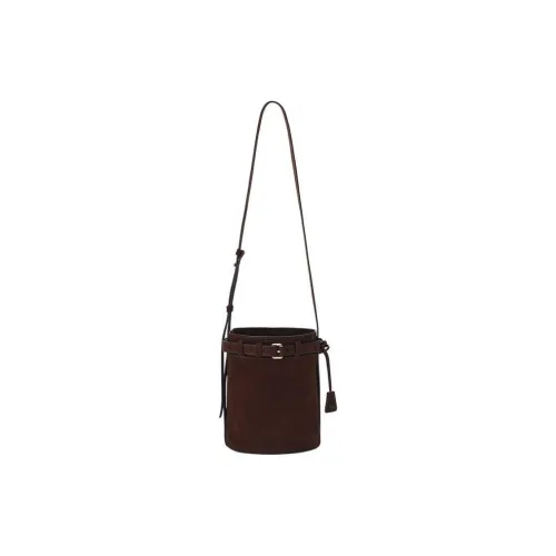 MOSCHINO Sheepskin Bucket Bags Crossbody Bag Shoulder Bag Medium Size Women's Brown
