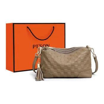 PT'SON Cow Leather Crossbody Bag Regular Women's Elephant Gray