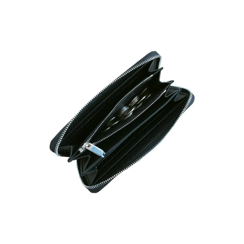 DOSRFINI Microfiber Synthetic Leather Clutches Wallets Unisex Black/Navy Blue/Coffee-1