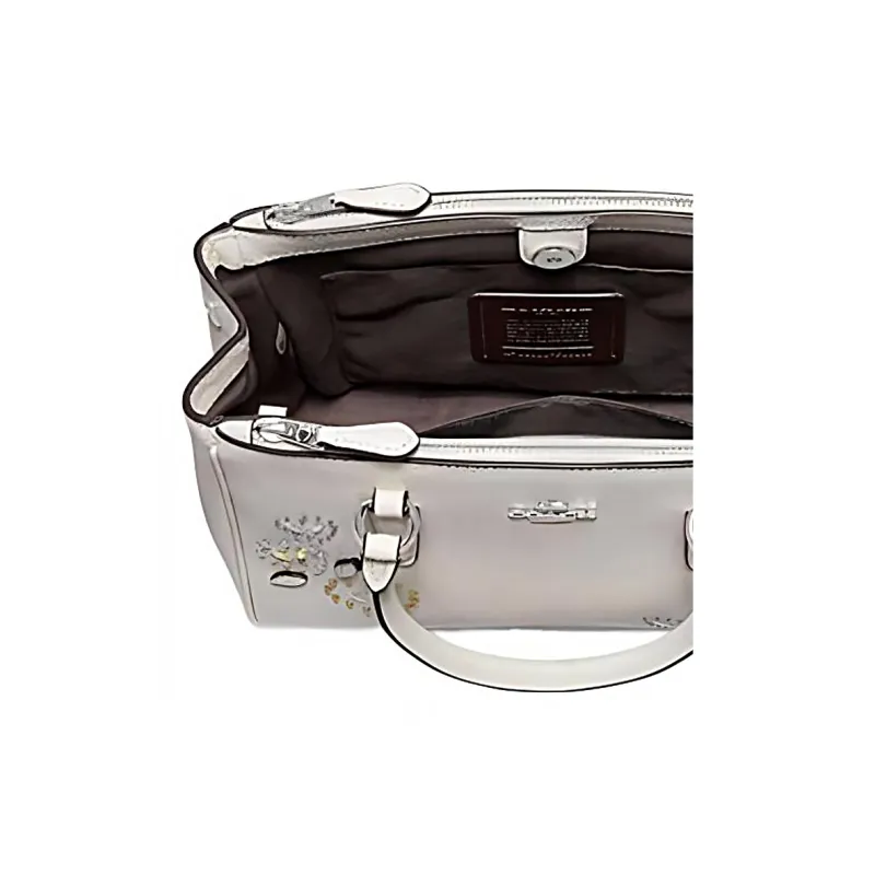 COACH Surrey Twill Leather Tote Bag Shopping Bag Handbag Shoulder Bag Crossbody Bag Medium Size Women's Chalk White-3