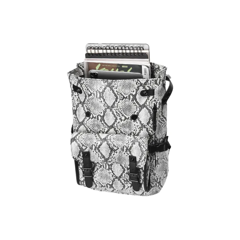 GLORY&CO PVC Backpack Regular Unisex Gray White-2