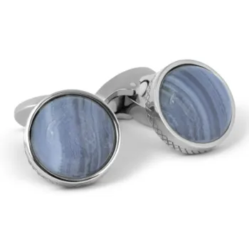 TATEOSSIAN Titanium Agate Cufflinks Men's Blue