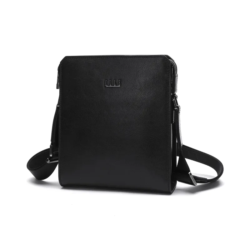 ELLE HOMME Cow Leather Shoulder Bag Regular Men's Black-1