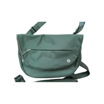 Lululemon Nylon Shoulder Bag Crossbody Bag Medium Size Women's Forest Green