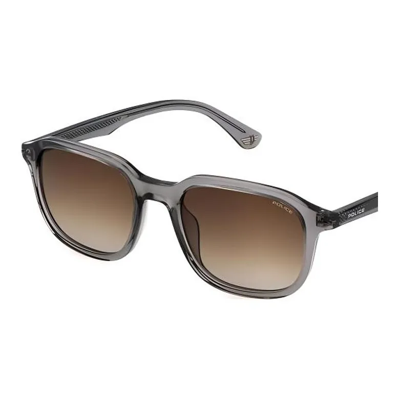 Police Acetate Square Sunglasses Men's Gray-1