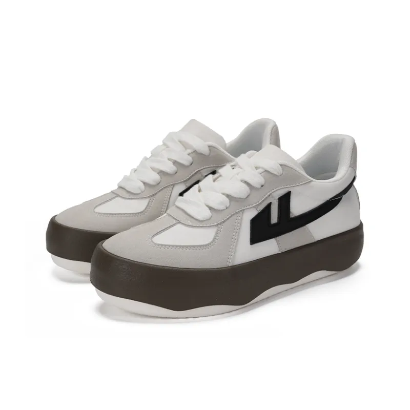 Warrior Cushioning Wear-Resistant Low-Top Casual Shoes Unisex White Gray Black-1