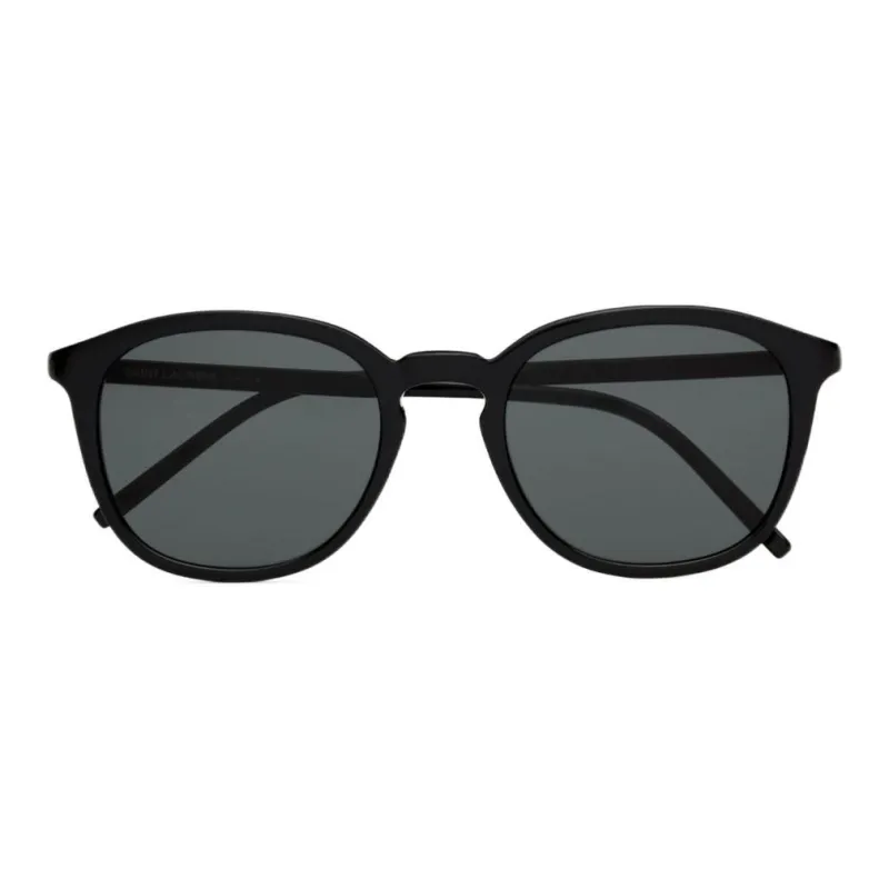 SAINT LAURENT Acetate Nylon Oval Sunglasses Men's Black-1