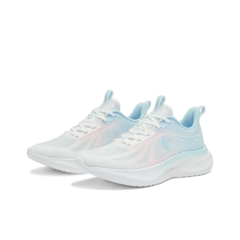 QIAODAN Cushioned Breathable Slip Resistant Low Top City Commute Sprint Running Shoes Women's White Pink Blue-2