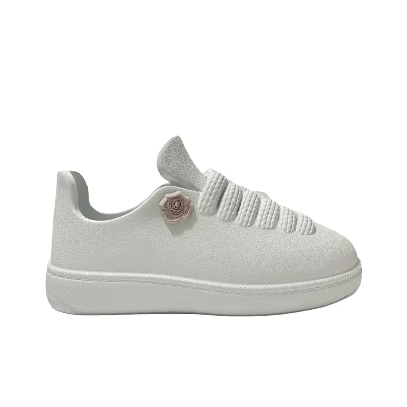 Burberry Bubble Low Top Skateboard Shoes Women's White-1