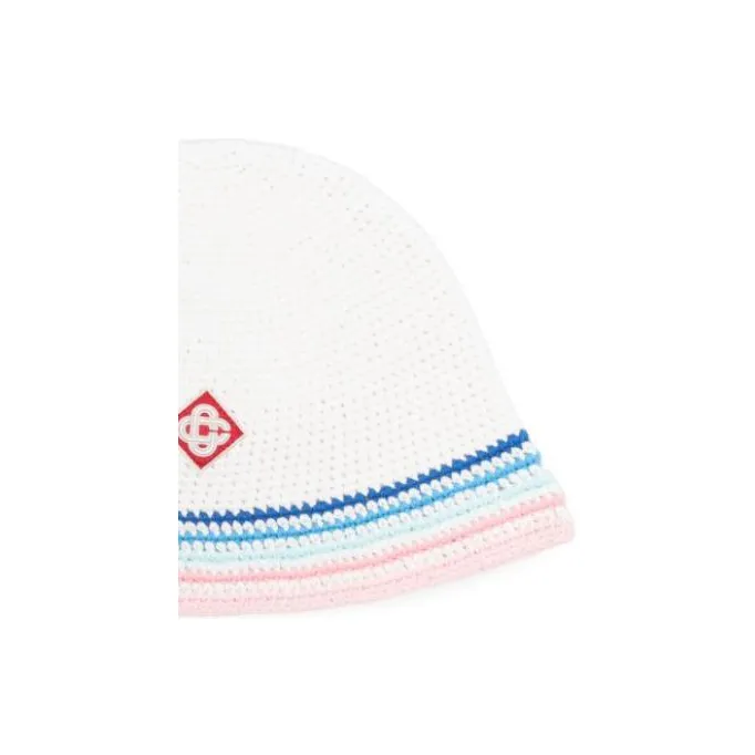 CASABLANCA Striped Crochet knit Bucket Hat-2