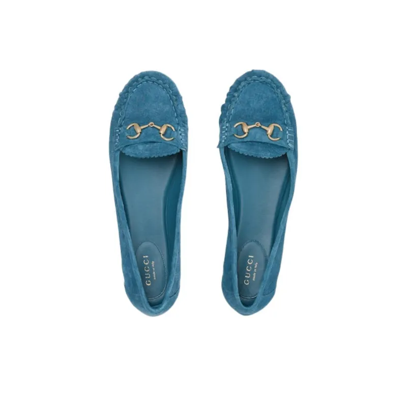 GUCCI Casual Single Shoes Women's Blue-3