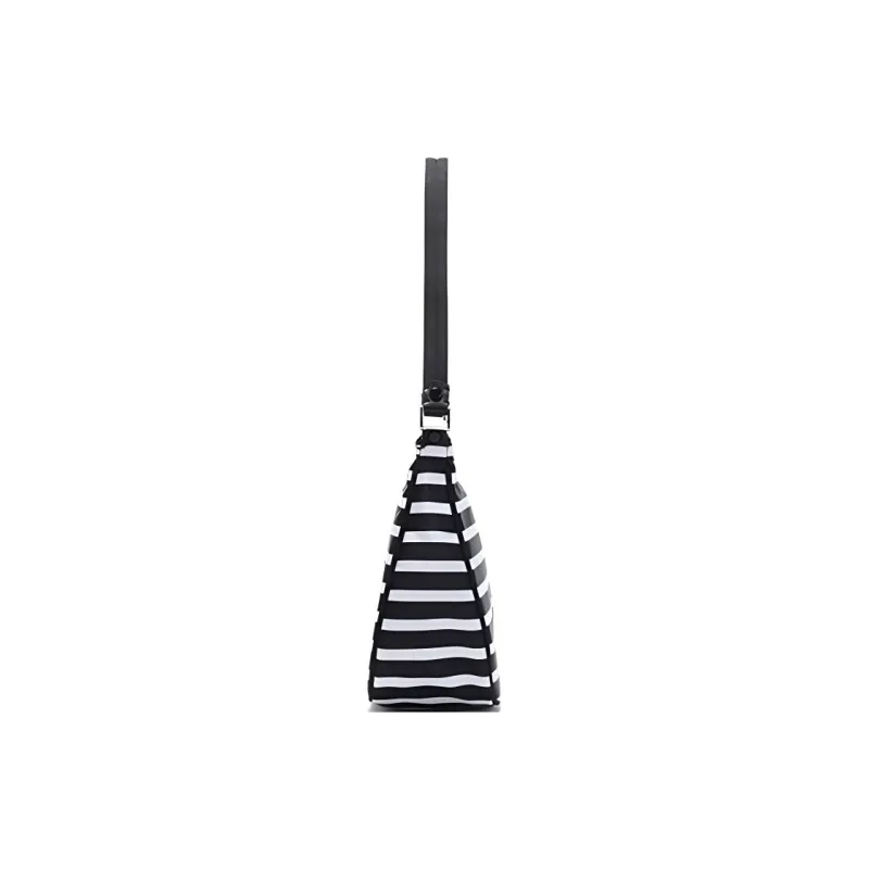 Kate Spade Leather Shoulder Bag Women's Black White Stripes-2