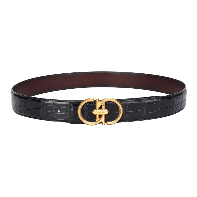 CATELLES Crocodile Leather Leather Belts Men's 3.5cm-11