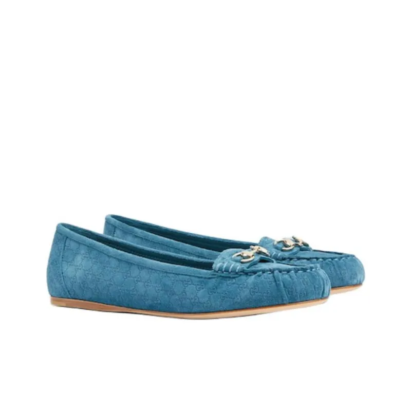 GUCCI Casual Single Shoes Women's Blue-2