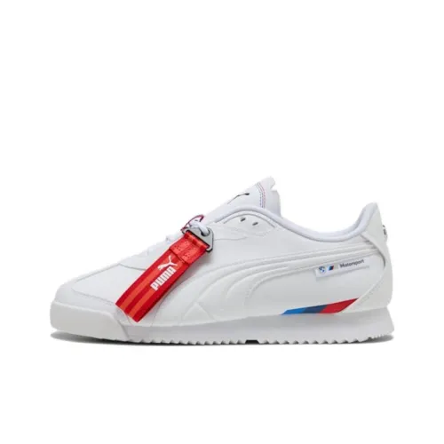 BMW M Motorsport x PUMA Roma Anti-Slip Wear-Resistant Low-Top Casual Shoes Men's White