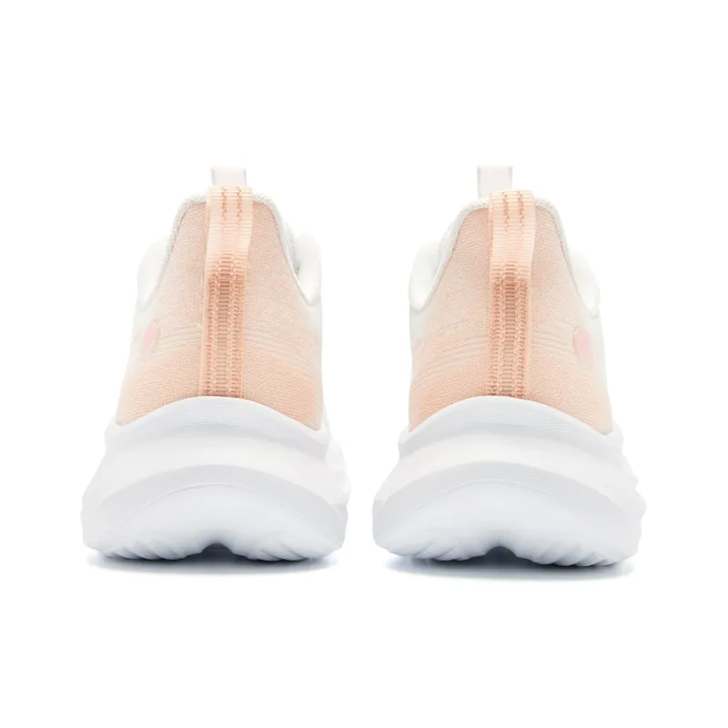QIAODAN Cushioned Slip Resistant Abrasion Resistant Low Top Casual Running Shoes Women's White Orange-5