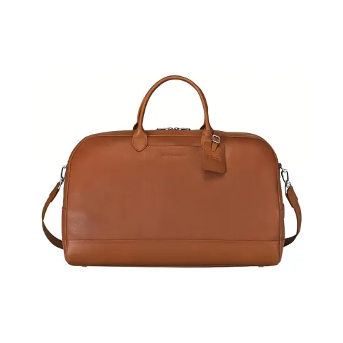 LONGCHAMP Le Foulonné Cow Leather Handbag Shoulder Bag Crossbody Bag Travel Bag Women's Light Red Umber
