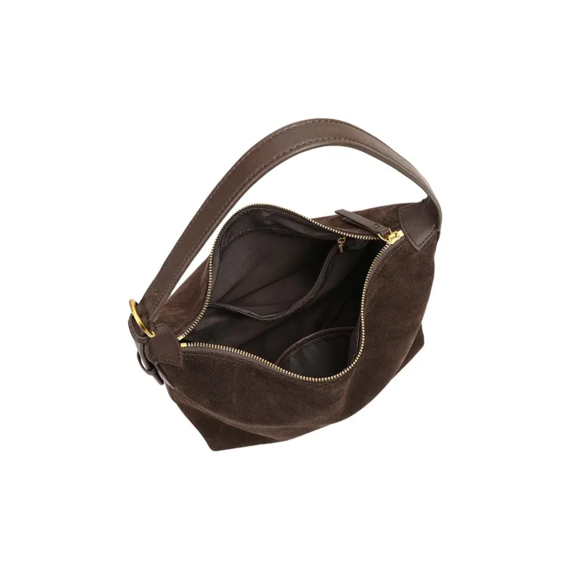 MILLIE'S Cow Leather Portable Crossbody Bag, Shoulder Bag, Underarm Tote Women's Coffee/Brown-4