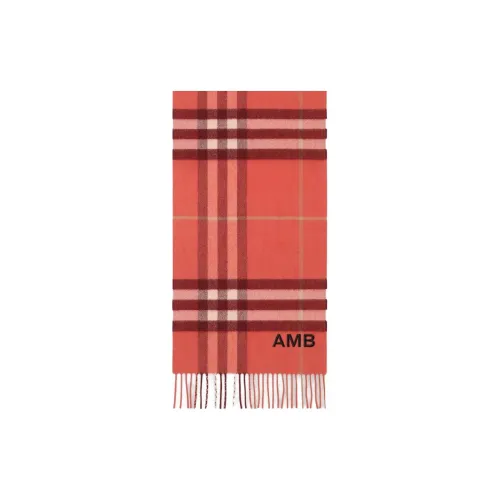 Burberry Cashmere Knit Scarves Unisex Orange