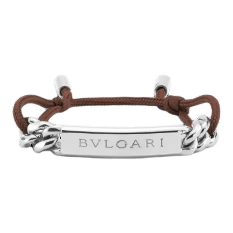BVLGARI Fabric Bracelets Men's Brown-0