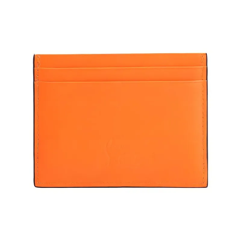 CL LUBOTING Cow Leather Card Holder Regular Men's Orange-3