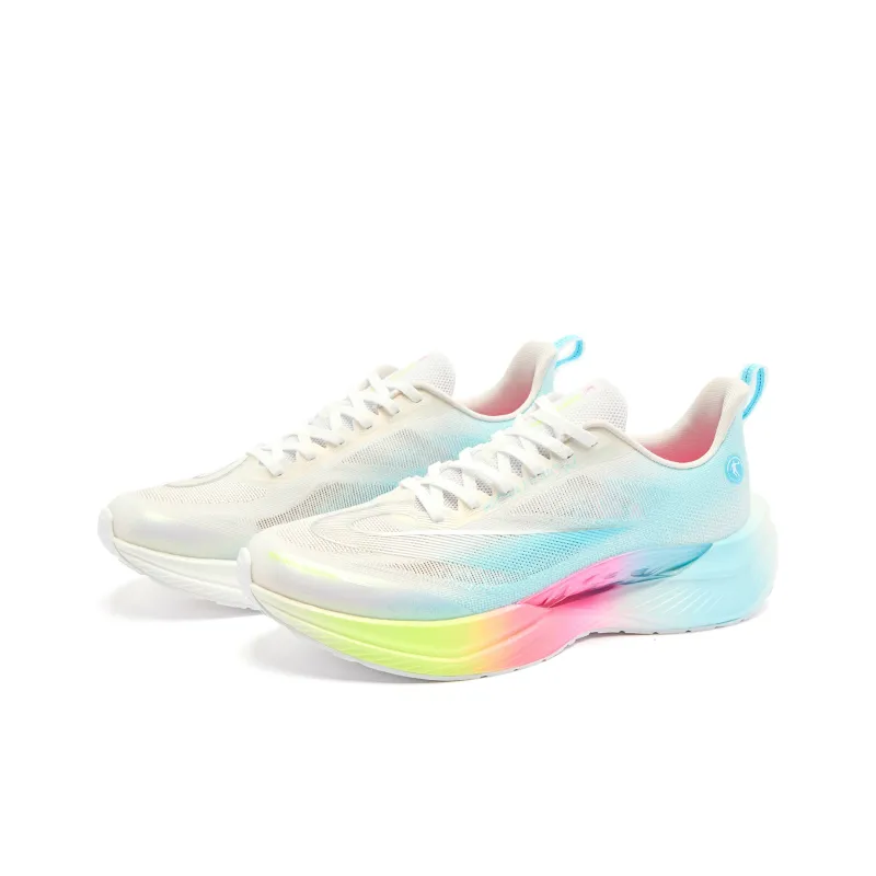 QIAODAN Feiying TEAM3.0 Cushioned Slip-Resistant Abrasion-Resistant Low-Top Casual Running Shoes Men's White Blue-2