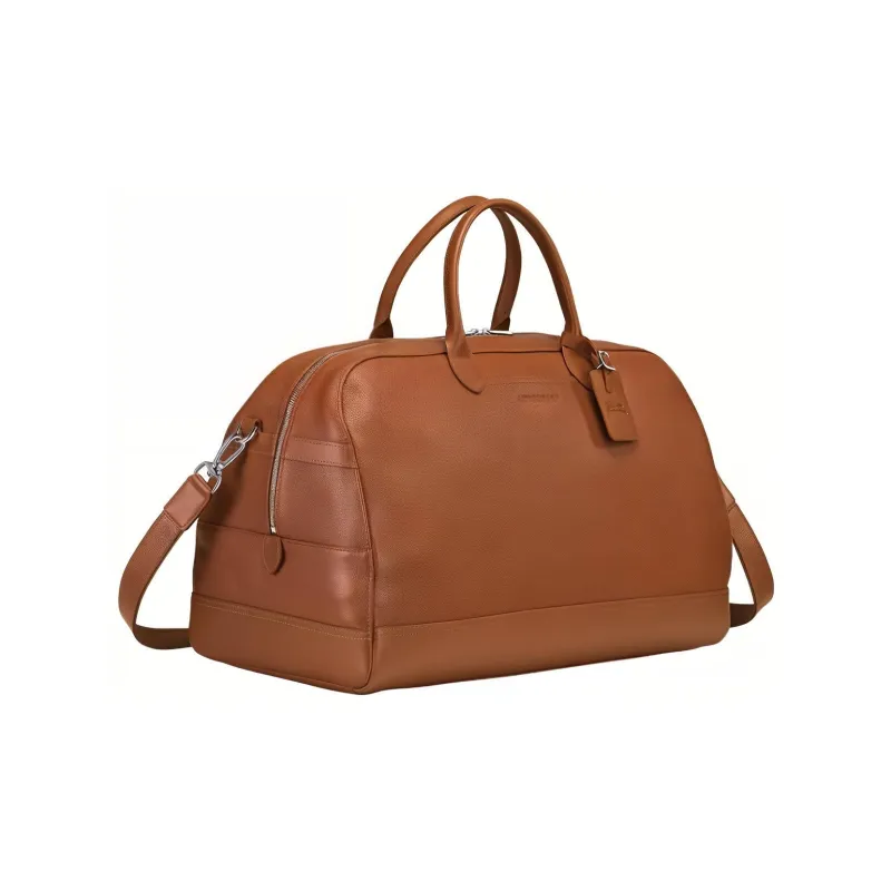 LONGCHAMP Le Foulonné Cow Leather Handbag Shoulder Bag Crossbody Bag Travel Bag Women's Light Red Umber-1