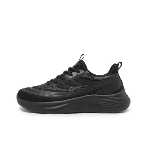 Warrior Cushioning Breathable Lightweight Low Top Casual Training Long Distance Running Running Shoes Men's Black