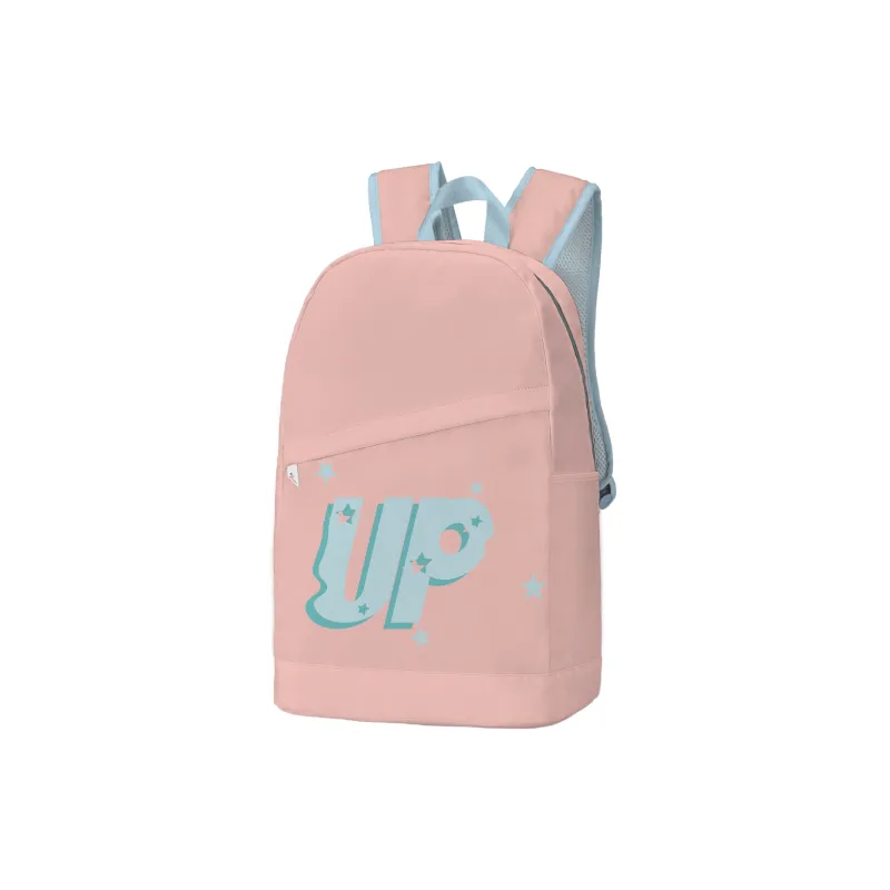 TURN UP Polyester Student Backpack Large Size Unisex Light Blue-18