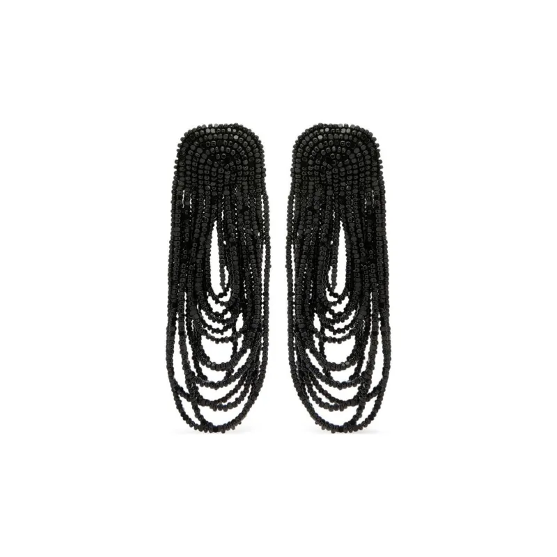 Oscar De La Renta Beaded Curtain Earrings-0