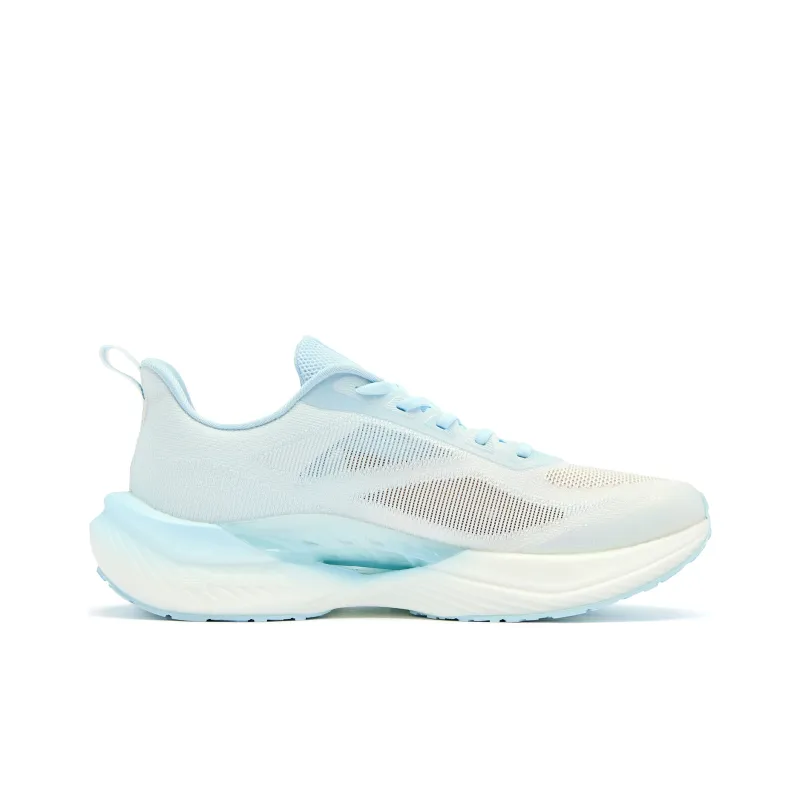 QIAODAN Feiying TEAM3.0 Cushioned Slip-Resistant Abrasion-Resistant Low-Top Casual Running Shoes Women's White Blue-1