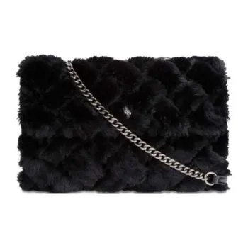 Kurt Geiger London Faux Fur Shoulder Bag Extra Large Women's Black