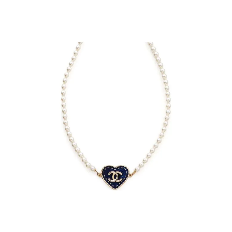CHANEL 2024 Cc Heart Faux-pearl Necklace-0