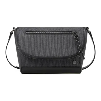 BVP Cow Leather Crossbody Bag Unisex Black
